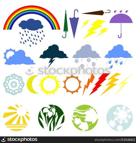 Weather. The various weather phenomena. A vector illustration