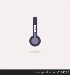 Weather thermometer. Icon with shadow on a beige background. Season flat vector illustration