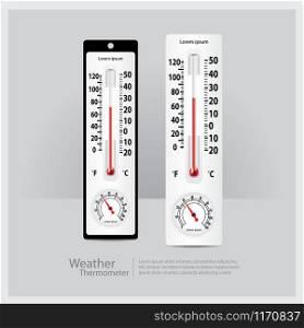 Weather thermometer isolated vector illustration