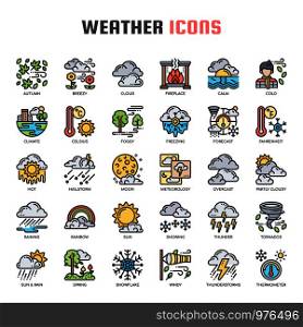 Weather , Thin Line and Pixel Perfect Icons