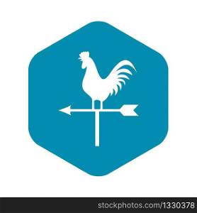Weather vane with cock icon in simple style isolated vector illustration. Weather vane with cock icon, simple style