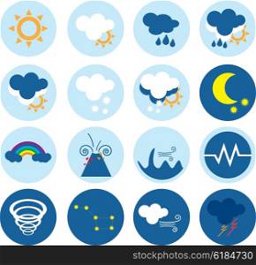 Weather vector icons . Weather vector icons set on white background