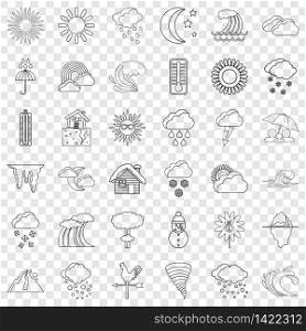 Weathercock icons set. Outline style of 36 weathercock vector icons for web for any design. Weathercock icons set, outline style