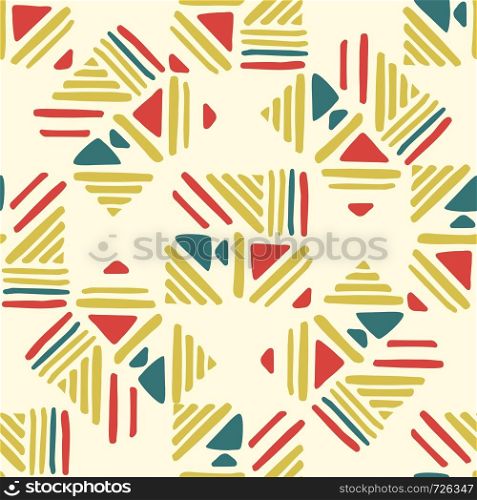 Weave lines ornament. Folk seamless pattern on white background. Backdrop for textile or book covers, wallpapers, design, graphic art, wrapping. Vector illustration. Seamless hand draw Folk pattern. weave lines ornament.