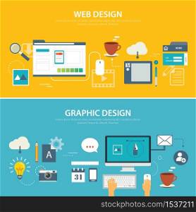 web and graphic banner flat design
