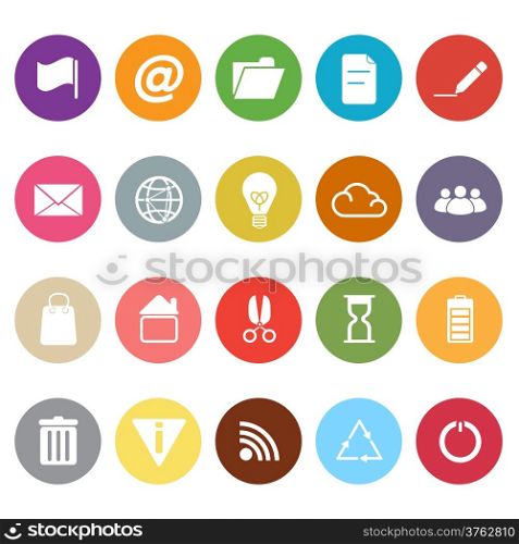 Web and internet flat icons on white background, stock vector