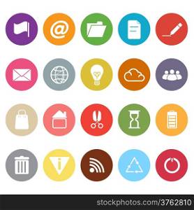 Web and internet flat icons on white background, stock vector