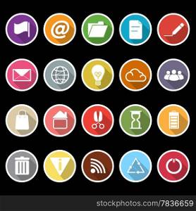 Web and internet icons with long shadow, stock vector