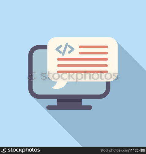 Web api code icon flat vector. Internet server. Digital web integration. Web api code icon flat vector. Internet server