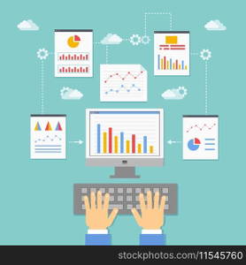 web application optimization, programming and analytics vector illustration