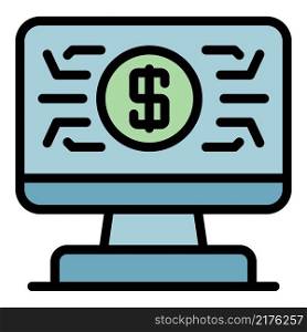 Web banking icon. Outline web banking vector icon color flat isolated. Web banking icon color outline vector
