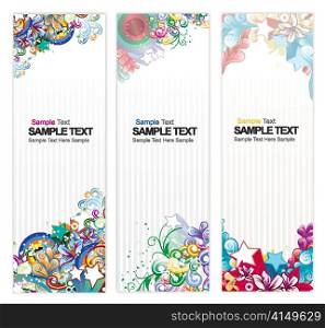 web banners with floral vector illustration