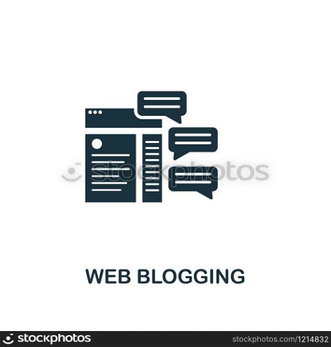 Web Blogging creative icon. Simple element illustration. Web Blogging concept symbol design from online marketing collection. For using in web design, apps, software, print. Web Blogging creative icon. Simple element illustration. Web Blogging concept symbol design from online marketing collection. For using in web design, apps, software, print.