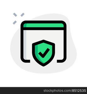 Web browser checkmark with ,,protection, guard online