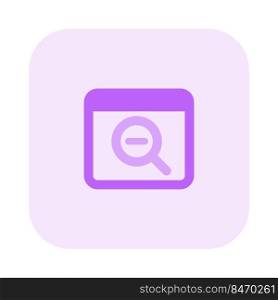 Web browser page zoom out isolated on a white background
