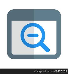Web browser page zoom out isolated on a white background