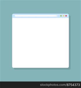 Web browser window. Browser in flat design. Web element with shadow. Vector illustration