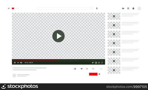 Web browser youtube video channel mockup