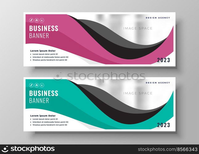 web business wavy banner template presentation design