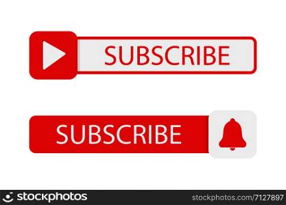 web buttons subscribe set in flat style, vector. web buttons subscribe set in flat style