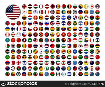 web buttons with world country flags in flat. web buttons with world country flags, flat