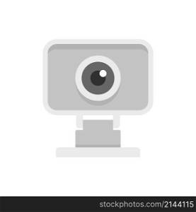 Web camera icon. Flat illustration of web camera vector icon isolated on white background. Web camera icon flat isolated vector