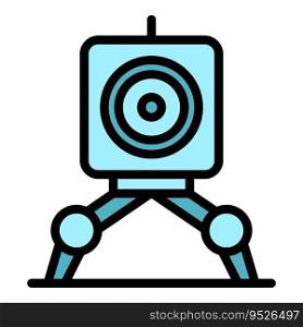 Web camera robot icon outline vector. Android ai. Cute bot color flat. Web camera robot icon vector flat