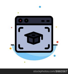 Web, Cap, Education, Graduation Abstract Flat Color Icon Template