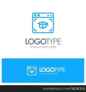 Web, Cap, Education, Graduation Blue outLine Logo with place for tagline