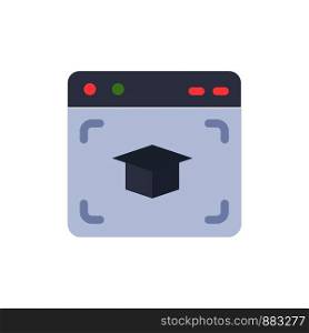 Web, Cap, Education, Graduation Flat Color Icon. Vector icon banner Template