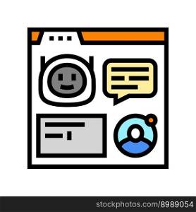 web chat bot color icon vector. web chat bot sign. isolated symbol illustration. web chat bot color icon vector illustration
