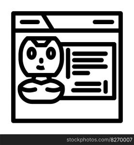web chat bot line icon vector. web chat bot sign. isolated contour symbol black illustration. web chat bot line icon vector illustration