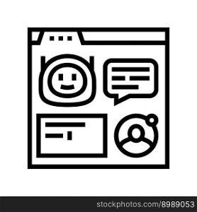 web chat bot line icon vector. web chat bot sign. isolated contour symbol black illustration. web chat bot line icon vector illustration