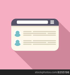 Web chat icon flat vector. Forum online. Social hall. Web chat icon flat vector. Forum online