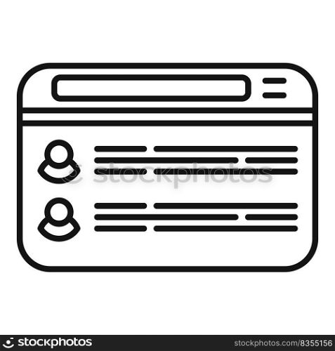 Web chat icon outline vector. Forum online. Social hall. Web chat icon outline vector. Forum online
