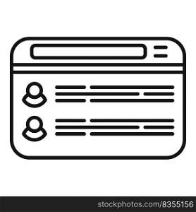 Web chat icon outline vector. Forum online. Social hall. Web chat icon outline vector. Forum online