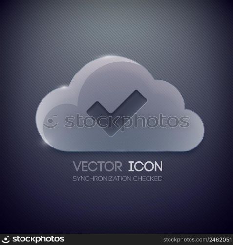 Web clean design concept with glass cloud for permitted access on striped dark background isolated vector illustration. Web Clean Design Concept