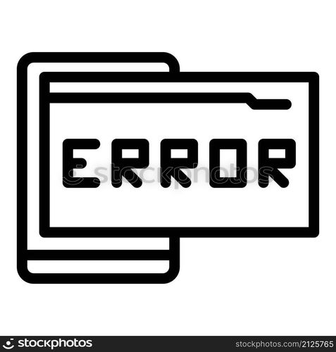 Web code error icon outline vector. Cms development. Html design. Web code error icon outline vector. Cms development