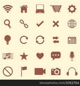 Web color icons on brown background, stock vector