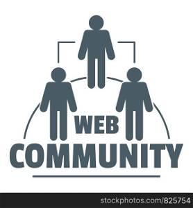 Web community logo. Simple illustration of web community vector logo for web. Web community logo, simple gray style