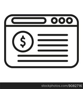 Web compensation icon outline vector. Money benefit. Fund payment. Web compensation icon outline vector. Money benefit