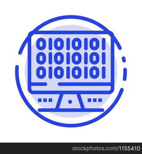 Web, Computer, Computing, Server Blue Dotted Line Line Icon