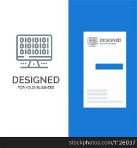Web, Computer, Computing, Server Grey Logo Design and Business Card Template