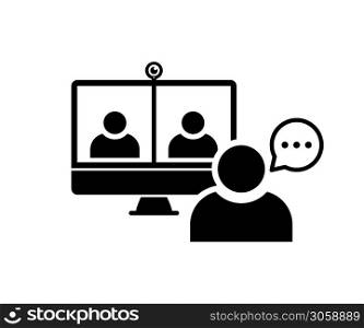 Web conference icon. Vector isolated webinar, conference, traning icon. Internet teaching media. Stock vector. EPS 10