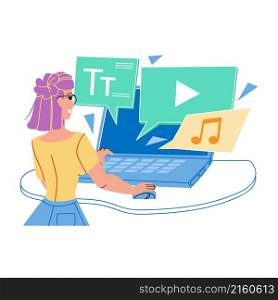 web content digital internet business. website media. seo online app character web flat cartoon illustration. web content vector