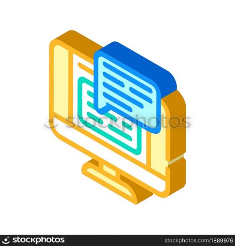 web conversation chat isometric icon vector. web conversation chat sign. isolated symbol illustration. web conversation chat isometric icon vector illustration