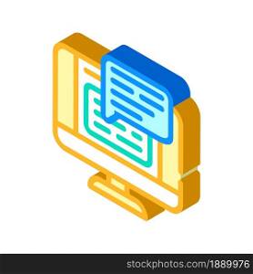 web conversation chat isometric icon vector. web conversation chat sign. isolated symbol illustration. web conversation chat isometric icon vector illustration