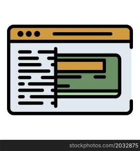 Web credit card icon. Outline web credit card vector icon color flat isolated. Web credit card icon color outline vector