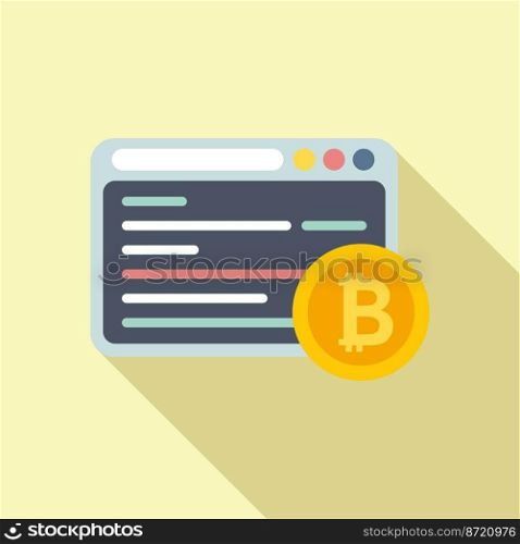 Web crypto icon flat vector. Money bitcoin. Payment digital. Web crypto icon flat vector. Money bitcoin