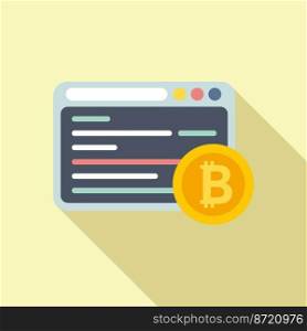 Web crypto icon flat vector. Money bitcoin. Payment digital. Web crypto icon flat vector. Money bitcoin